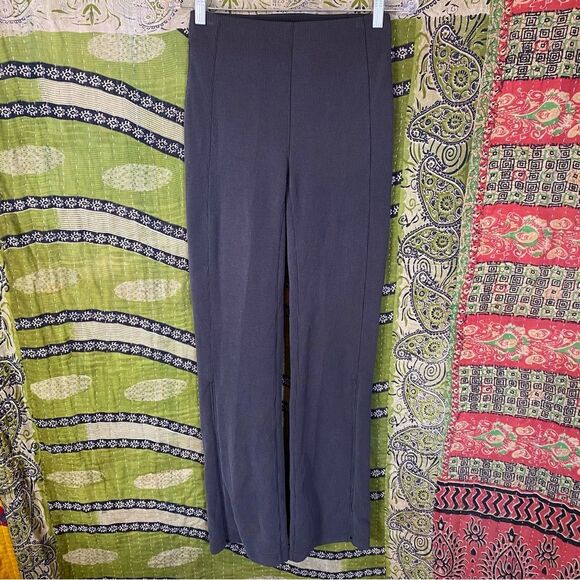 Lululemon Gunmetal Brushed Softstreme Ribbed Zip-Flared Pant 34" Size 4 - Picture 2 of 16